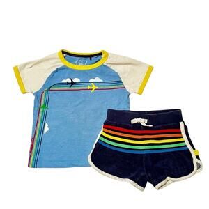 Little Bird Retro Rainbow Stripe Outfit Size 18-24m